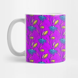 Neon Colored Floral Stripes Mug